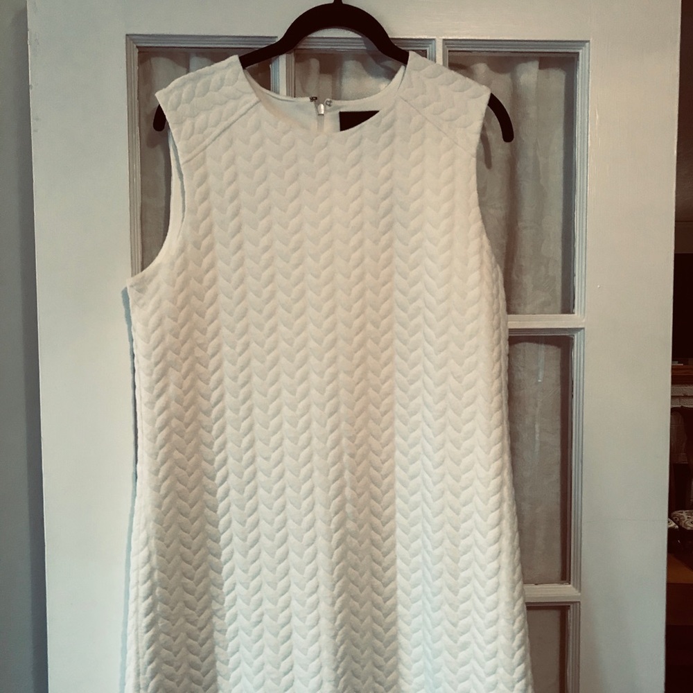Quilted winter white dress